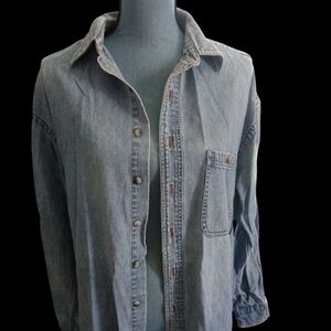 Vintage Gear Casual Denim Button-Up Shirt